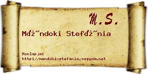 Mándoki Stefánia névjegykártya